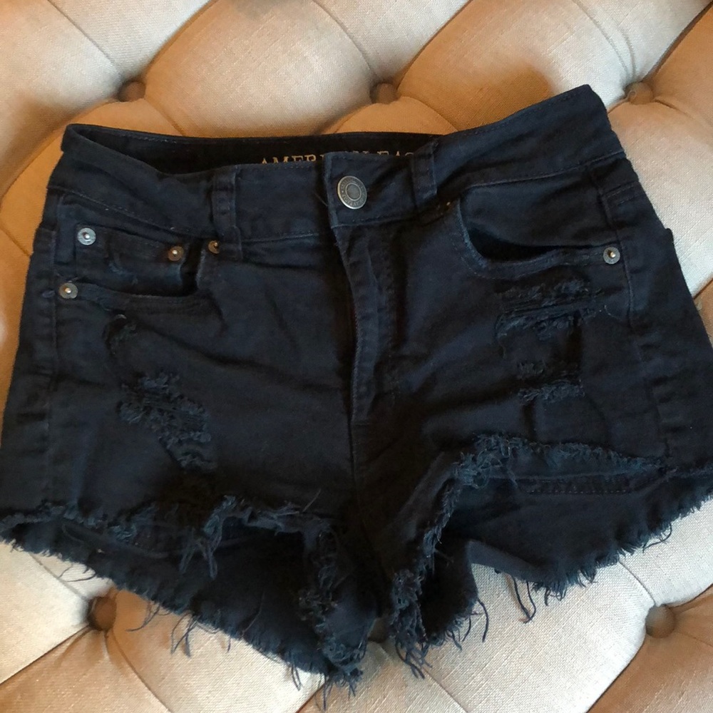 American Eagle Black Demin Shorts